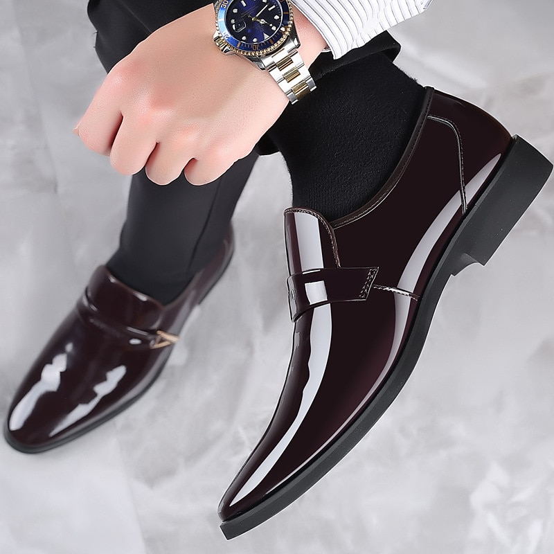 Herren Loafer & Slip On Leder-Loafer Geschäftlich Brautkleider schlicht Outdoor Täglich PU Atmungsaktiv Halbschuhe Schwarz Braun Frühling Herbst 2025 - $42.99 –P3