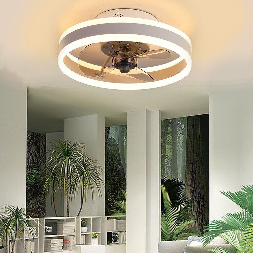 Ceiling Fans with Lights Flush Mount Low Profile Indoor Ceiling Fan,18.7" Dimmable Bladeless Ceiling Fans with Remote Control,Smart 3 Colors 6 Speeds Reversible 2025 - $215.89 –P1