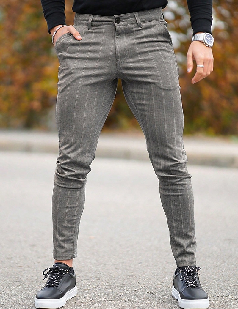 Buy Men Grey Slim Fit Solid Flat Front Casual Trousers Online - 770371 |  Louis Philippe