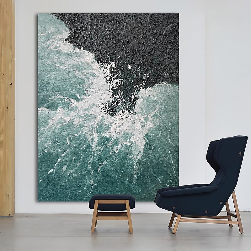 Peinture à l'huile Hang-peint Peint à la main Verticale Abstrait contemporain Toile roulée (sans cadre) de 2025 ? $158.99 –P1