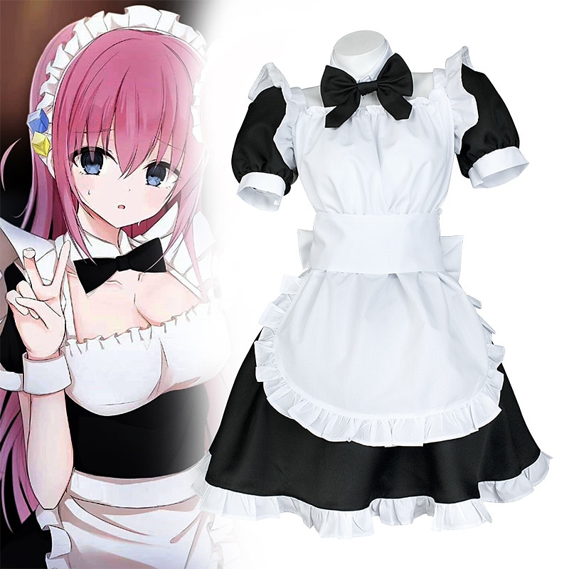 Inspired by Bocchi the Rock! Gotoh Hitori Cosplay Maid Costume Anime Cosplay Costumes Japanese Carnival Cosplay Suits Short Sleeve Costume For Women's 2025 - $62.99 –P2