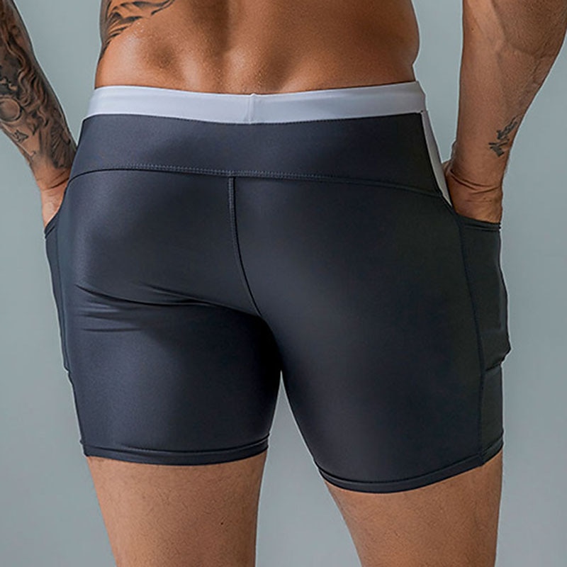 Men's Swimwear Swim Shorts Swim Trunks Boxer Swim Shorts Shorts Plain Comfort Breathable Outdoor Daily Going out Sports Hawaiian Black Blue 2025 - $24.99 –P10