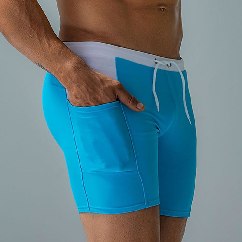 Men's Swimwear Swim Shorts Swim Trunks Boxer Swim Shorts Shorts Plain Comfort Breathable Outdoor Daily Going out Sports Hawaiian Black Blue 2025 - $24.99 –P2