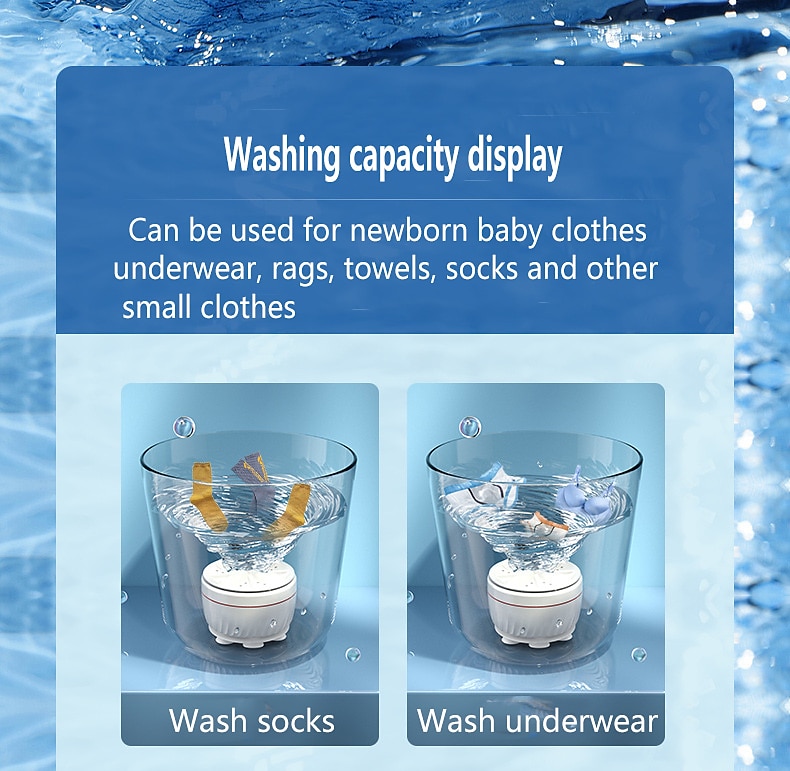 mini wasmachine usb roterende turbine draagbare wasmachine sokken ondergoed wasmachine 2025 - $15.99 –P6
