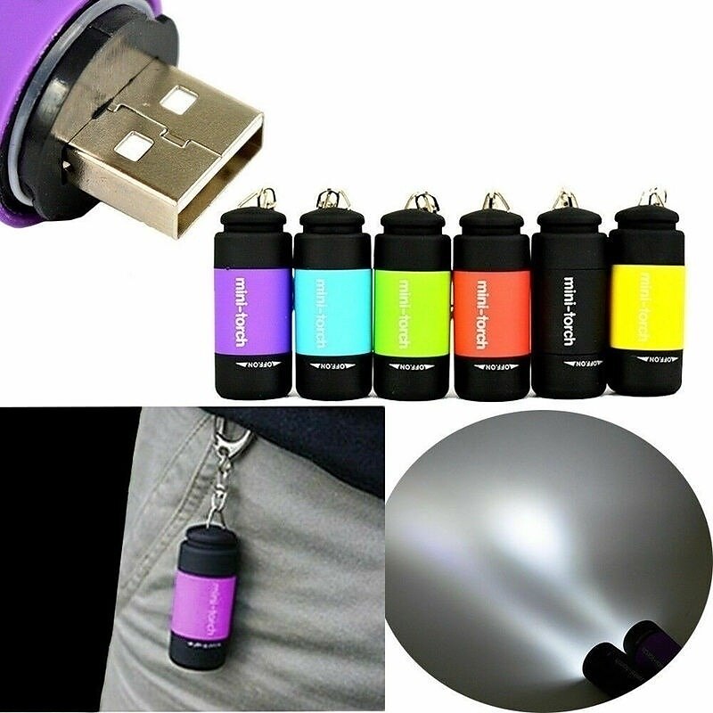 1PC Waterproof Mini Keychain Pocket Torch USB Rechargeable LED Flashlight Lamp Outdoor Sports Interior Design 2025 - $6.99 –P5