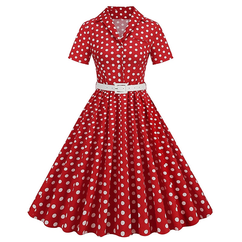 50-luvun a-line mekko retro vintage 1950-luvun cocktail mekko päivittäiset vaatteet mekko juhlapuku flare mekko naisten puku vintage cosplay -juhla / iltapuku 2025 - $38.99 –P7