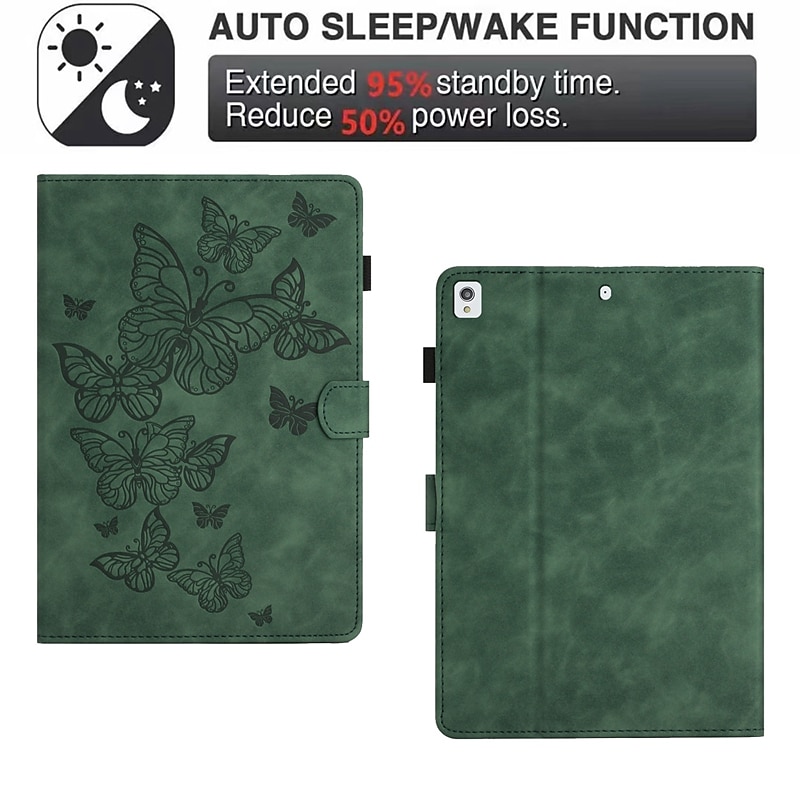 Tablet Case Cover For Apple Mini 11 iPad Air 5th 4th 10.9" ipad 9th 8th 7th Generation 10.2 inch iPad Air 3rd 10.5'' with Stand Holder Flip Card Holder Butterfly Solid Colored TPU PU Leather 2025 - $22.99 –P7