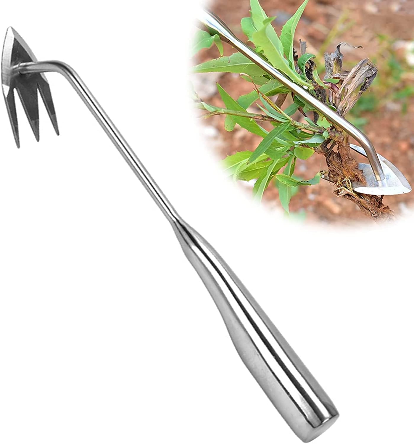 plivitor multifuncțional din oțel inoxidabil, instrument de curățat manual, instrument de extragere a buruienilor, cu mâner lung, curbatătoare manuală ușoară în formă de V pentru curățarea peluzei, grădină, fermă, îndepărtarea buruienilor 2025 - $10.99 –P1