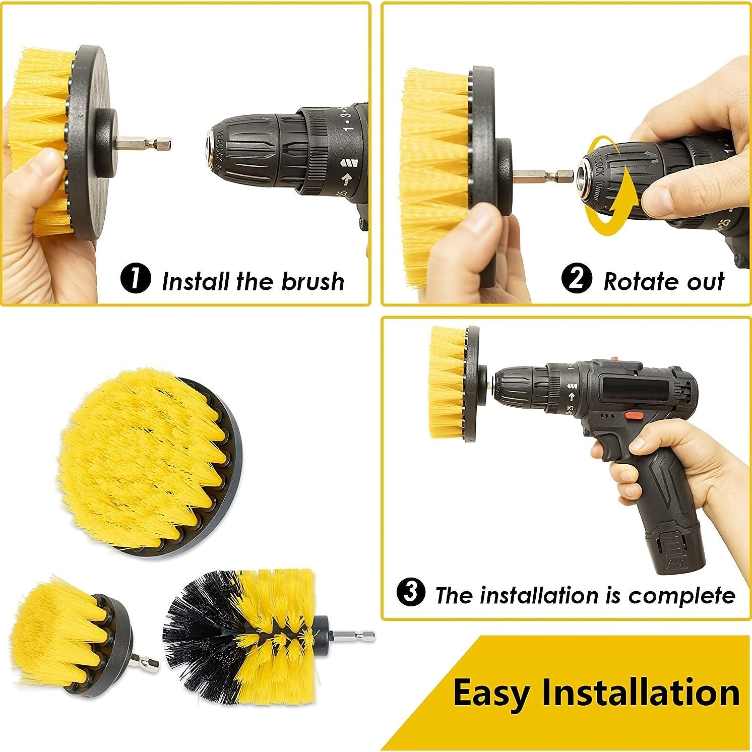 Tile Grout Power Scrubber Cleaning Brushes Cleaner Set For
