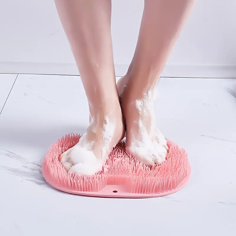 scrubber per la schiena a mani libere per doccia, tappetino per massaggio in silicone, scrubber per massaggiatore per piedi per doccia, scrubber per la schiena a parete per bagno esfoliante per la del 2025 a $5.49 –P3