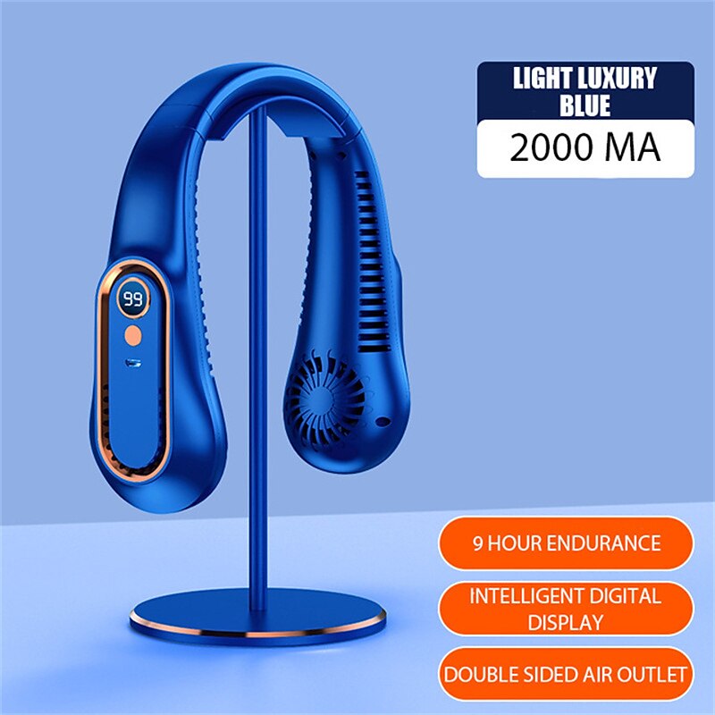 Bladeless Neckband Air Cooler – USB Rechargeable Hanging Fan with Digital Display for Portable Summer Cooling 2025 - $19.99 –P13