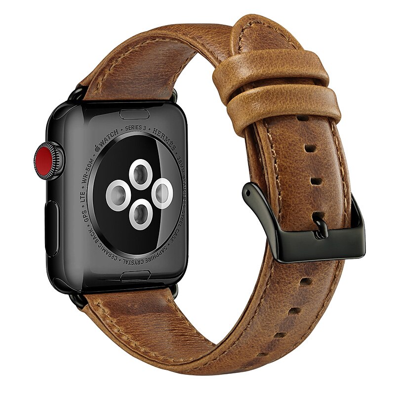 Skinnbånd Kompatibel med Apple Watch-klokkereim 38mm 40mm 41mm 42mm 44mm 45mm 49mm Justerbar Kvinner menn Ekte lær Erstatningsklokkerem til iwatch Ultra 2 Series 9 8 7 SE 6 5 4 3 2 1 2025 - $16.99 –P11