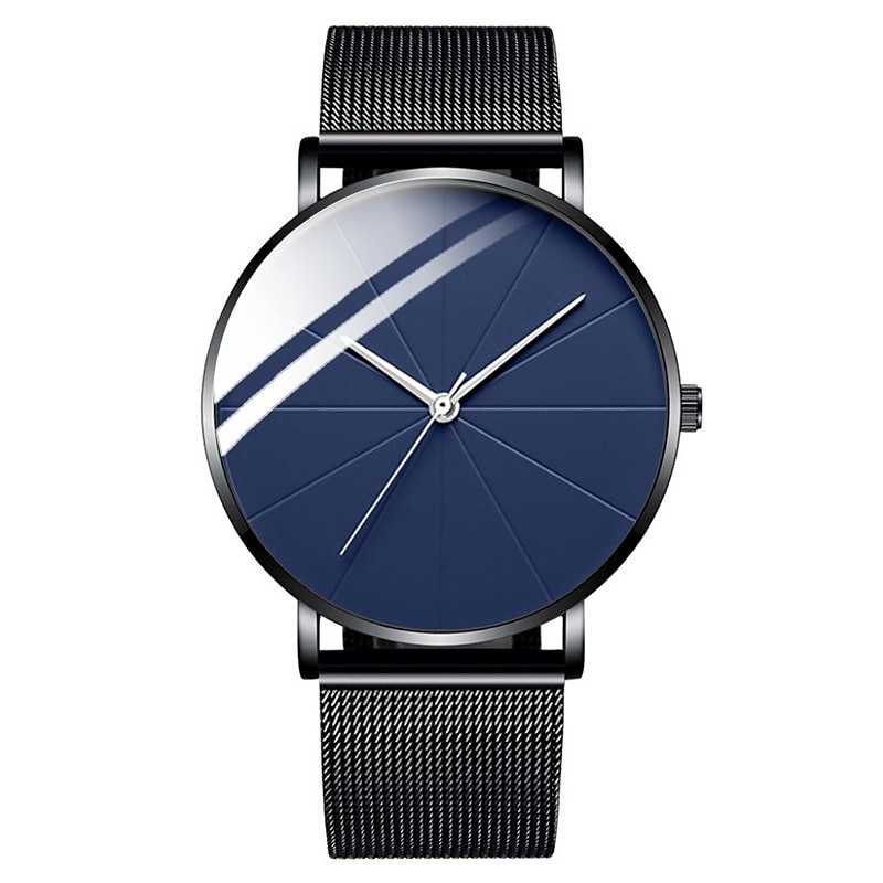 modne męskie zegarki kwarcowe ultra cienki casualowy minimalistyczny męski zegarek biznesowy z siatkowym paskiem 2025 - $21.99 –P6