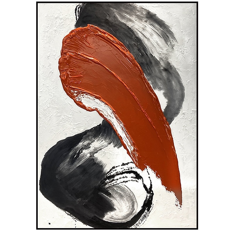 handgemaakt handgeschilderd olieverfschilderij muur modern abstract wit rood canvas schilderij woondecoratie decor opgerold canvas geen frame ongespannen 2025 - $141.99 –P1