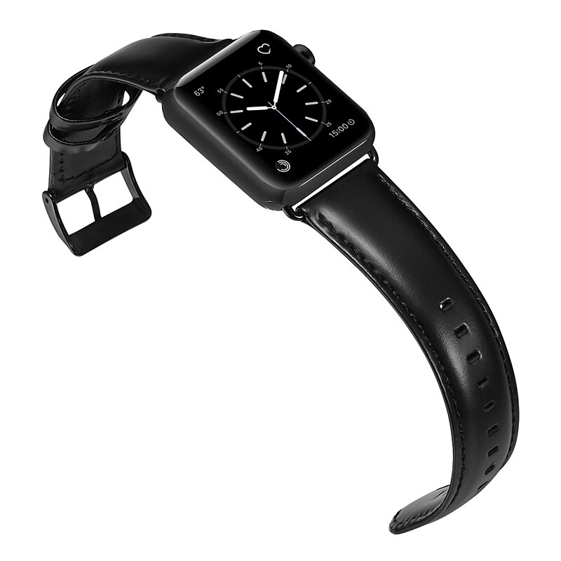 Skinnbånd Kompatibel med Apple Watch-klokkereim 38mm 40mm 41mm 42mm 44mm 45mm 49mm Justerbar Kvinner menn Ekte lær Erstatningsklokkerem til iwatch Ultra 2 Series 9 8 7 SE 6 5 4 3 2 1 2025 - $16.99 –P14