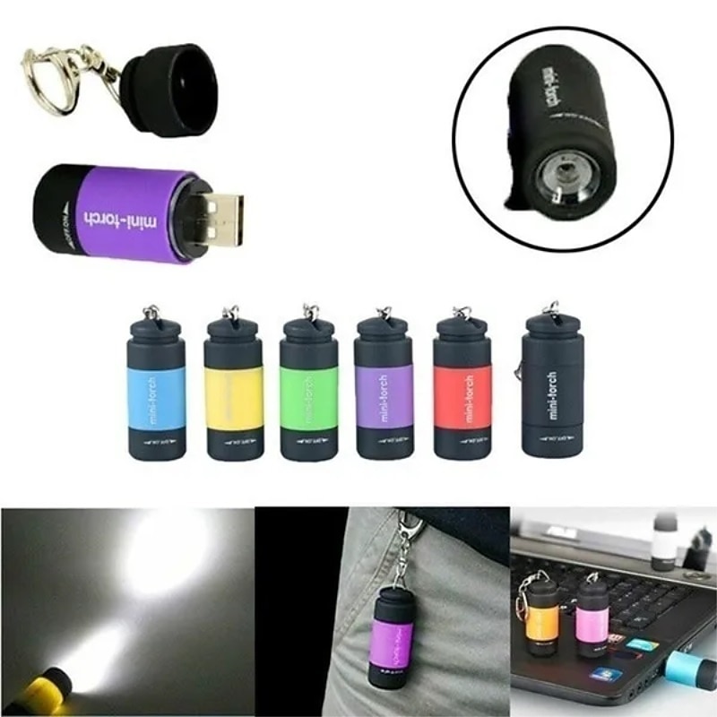 1PC Waterproof Mini Keychain Pocket Torch USB Rechargeable LED Flashlight Lamp Outdoor Sports Interior Design 2025 - $6.99 –P1