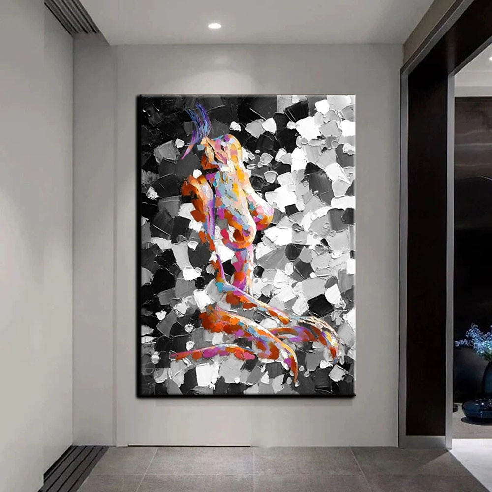 2025年 手作り 手描き 油絵 壁 モダン 抽象画 キャンバス ヌード レディ ペインティング ホームデコレーション 装飾 ロールキャンバス フレームなし 未延伸  コレクション – $61.99 –P18