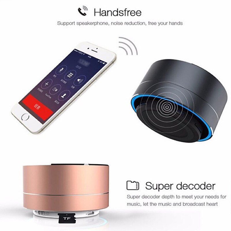 A10 беспроводной bluetooth динамик маленький стальной пистолет сабвуфер портативный мини подарочная карта u диск tf открытый 2025 - $11.99 –P12