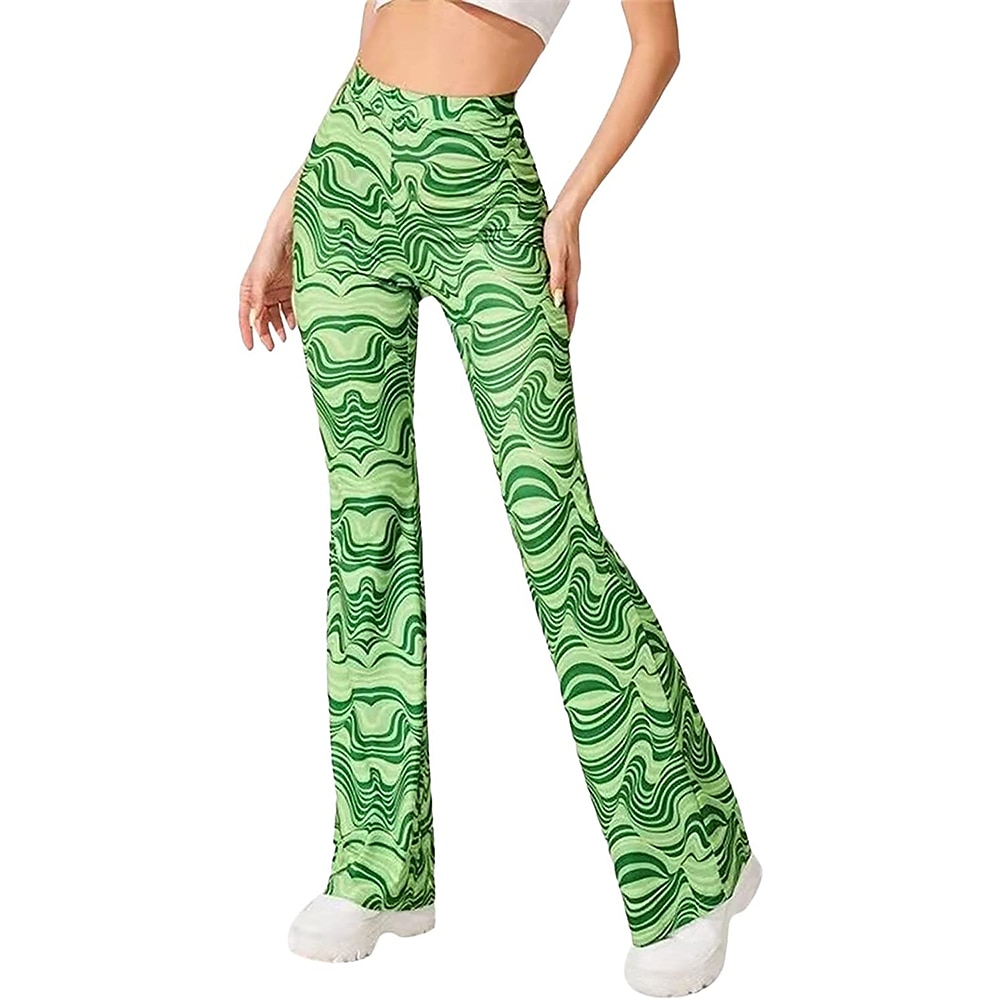 Hippie Retro Vintage Boho 1970er Disko Hose Glockenhose Hose mit weitem Bein Yoga-Hose Damen Kostüm Jahrgang Cosplay Hosen Schlager Outfit 2025 - $23.99 –P2