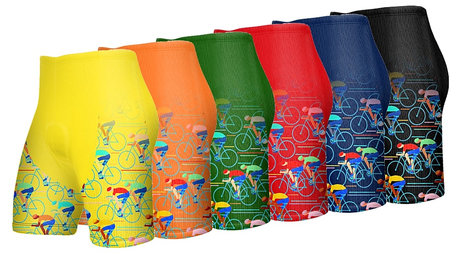 Herr Cykelshorts Cykel Vadderade shorts Underdelar Bergscykling Vägcykling sporter Grafisk 3D Tablett Andningsfunktion Snabb tork Fuktabsorberande Svart Gul Polyester Elastan Kläder Cykelkläder 2025 - $25.99 –P1
