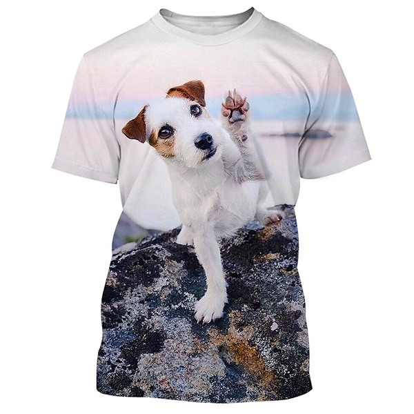 Állat Kutya Jack Russell terrier Póló Állat minta 3D Grafikus Kompatibilitás Páros Férfi Női Felnőttek Álarcos mulatság 3D nyomtatás Alkalmi / Napi 2025 - $17.99 –P1