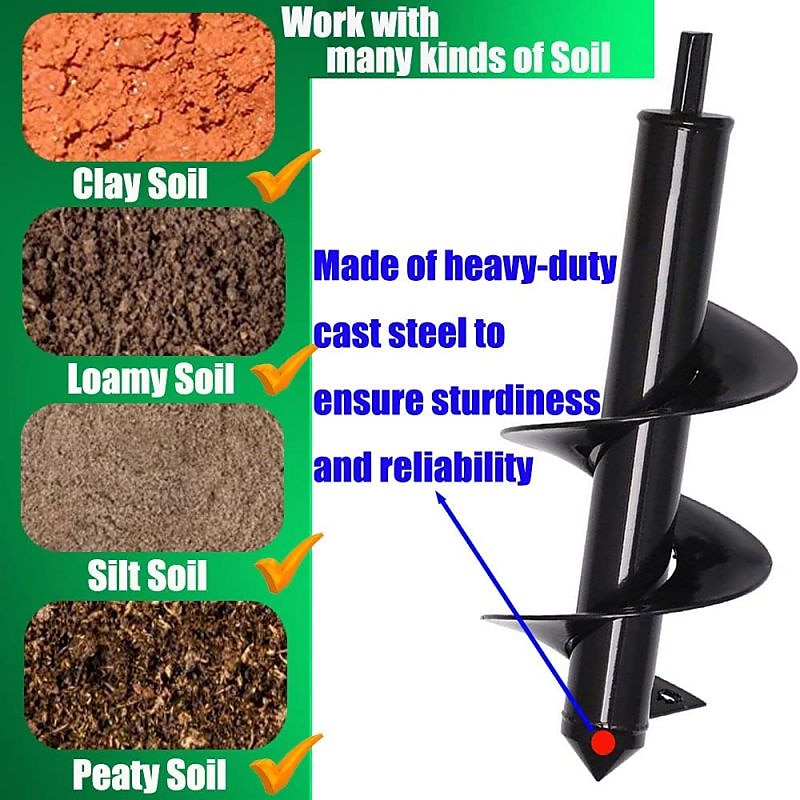 6 Sizes Garden Auger Drill Bit Tool Spiral Hole Digger Ground Drill Earth Drill For Seed Planting Gardening Fence Flower Planter 2025 - $20.99 –P3