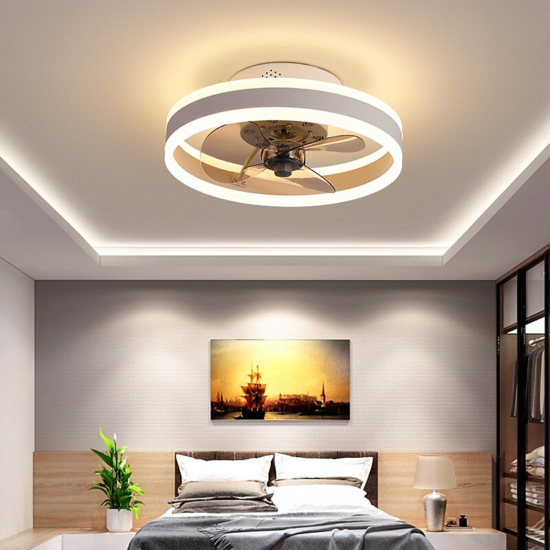 Ceiling Fans with Lights Flush Mount Low Profile Indoor Ceiling Fan,18.7" Dimmable Bladeless Ceiling Fans with Remote Control,Smart 3 Colors 6 Speeds Reversible 2025 - $215.89 –P11