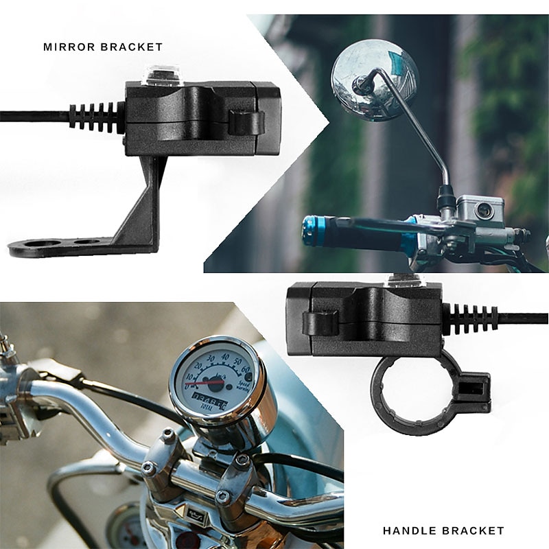 Universal Dual USB Port 12V Waterproof Motorbike Motorcycle Handlebar Charger 5V 1A/2.1A Adapter Power Adapter for Mobile Phone 2025 - $11.99 –P9