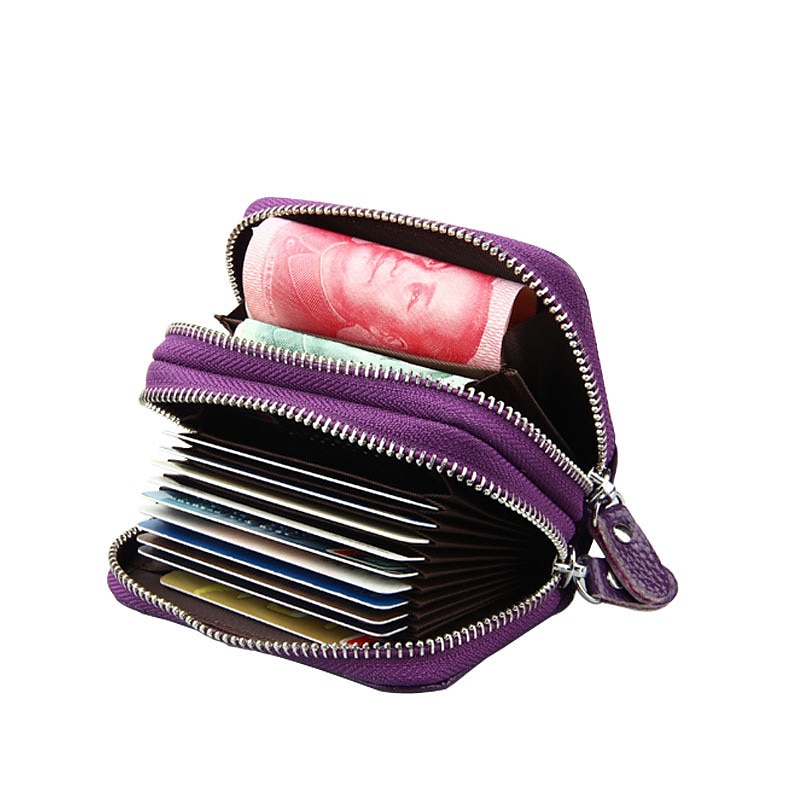 Kreditkartenhalter Geldbörse Echtleder Namenskartenhalter Luxus mit magnetischem Verschluss einzelnes Fach für Frauen und Männer 2025 - $18.99 –P4