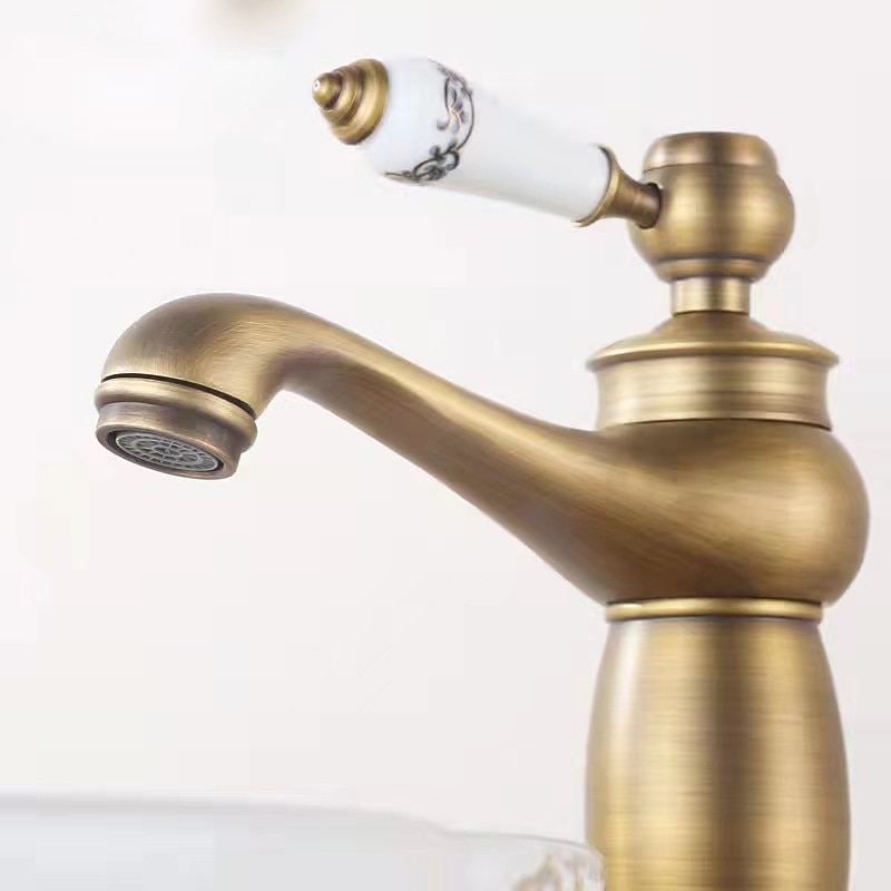 Vintage Bathroom Sink Mixer Faucet, Monobloc Washroom Basin Taps Single Handle One Hole Deck Mounted, Mono Retro Style Water Taps Hot and Cold Hose 2025 - $97.99 –P6