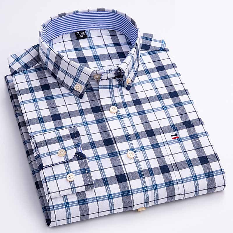 Men's Dress Shirt Button Down Shirt Non Iron Shirt Oxford Shirt Stripes and Plaid Wedding Vacation grey blue Red Blue Brown Long Sleeve Turndown All Seasons Clothing Apparel Button-Down 2025 - $34.99 –P7