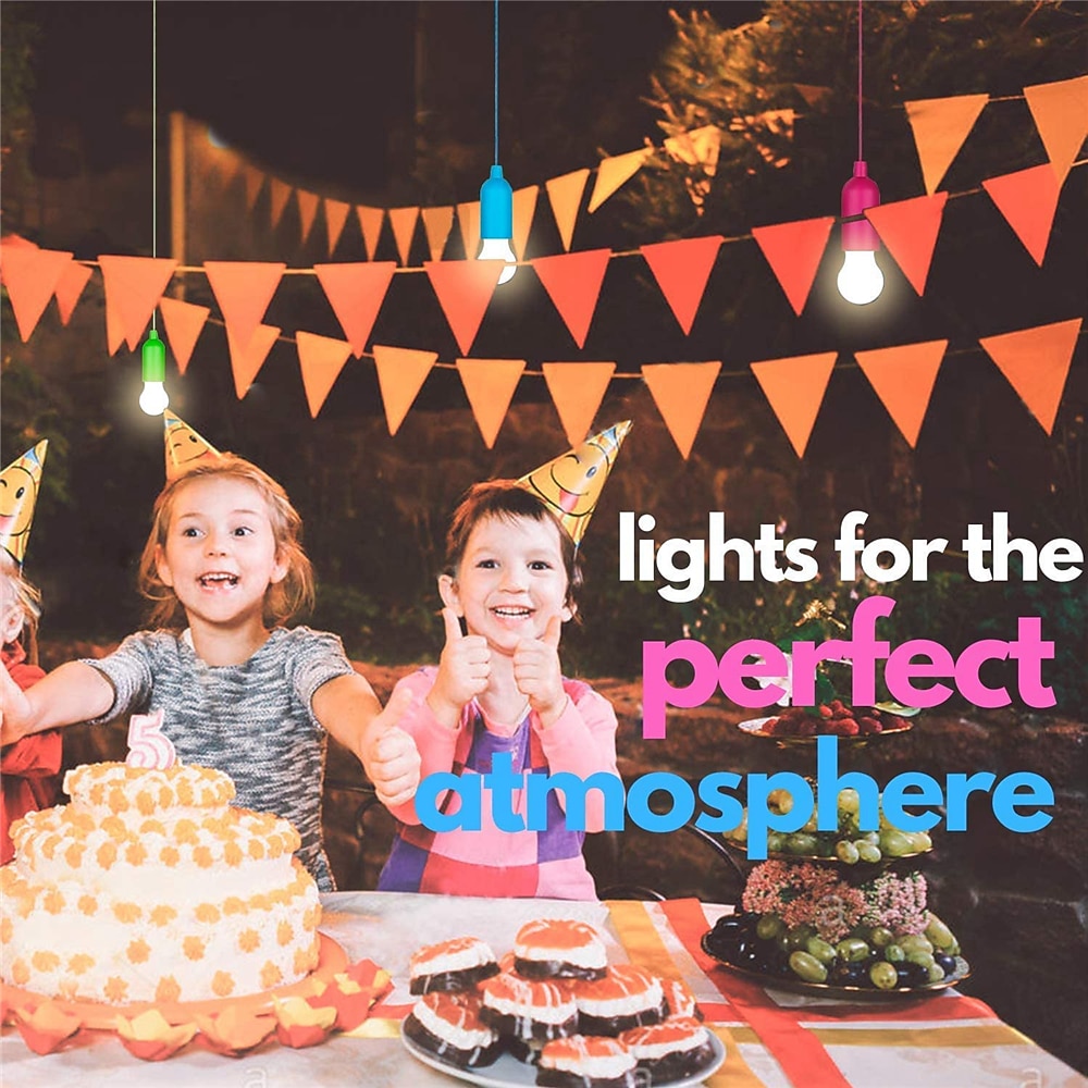 1/4/8 Pcs LED Portable Colorful Pull Cord Light Tent Camping Pull Cord Light Bulb Retro Lighting Light Pull Cord Night Light 2025 - $8.49 –P11