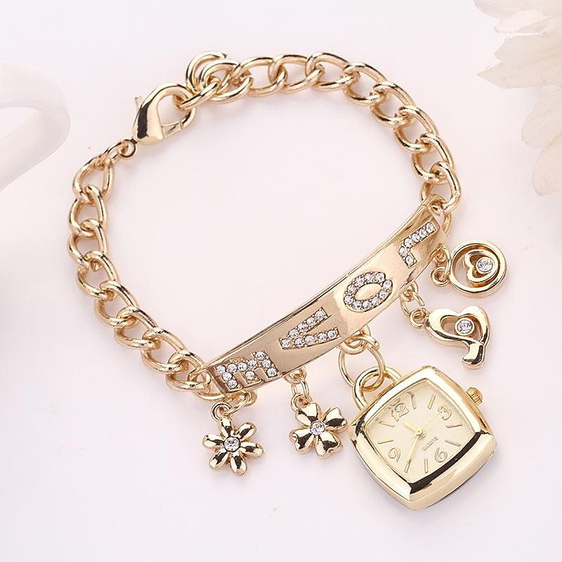 Mother's Day Gift for Women Quartz Watch Bracelet Wrist Watch Rhinestone Love Heart Style Stainless Steel Stylish Analog Quartz Bracelet Ladies Exquisite Casual Watch 2026 - $15.99 –P3