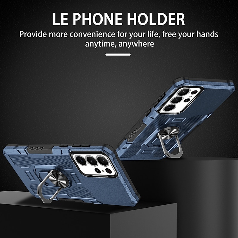 Phone Case For Samsung Galaxy S24 S23 S22 S21 S20 Ultra Plus FE S23 A73 A53 A33 A23 A13 Note 20 Ultra S25 Ultra Back Cover Bumper Frame Ring Holder Military Grade Protection Geometric Pattern Armor 2025 - $14.99 –P12
