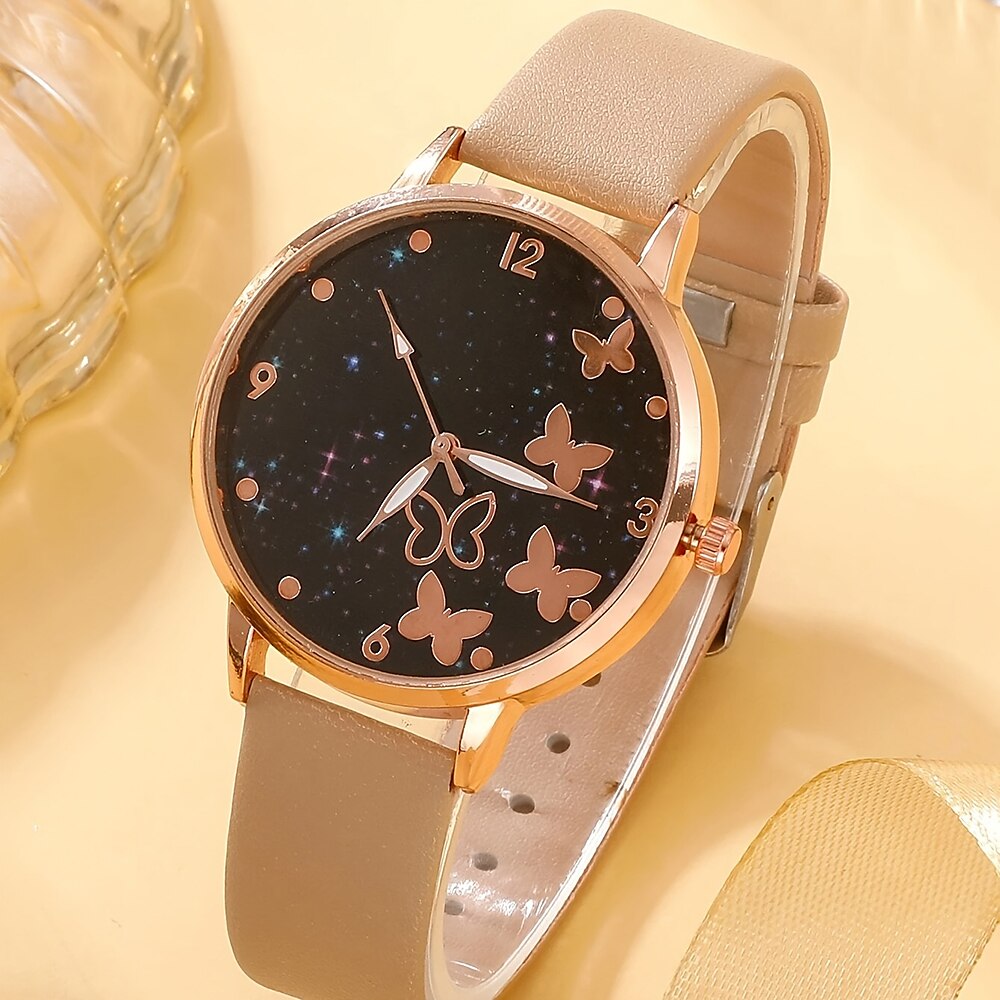 5 pièces/ensemble montre pour femme ensemble de montre à quartz coréen décontracté pour femme de 2025 ? $17.99 –P6