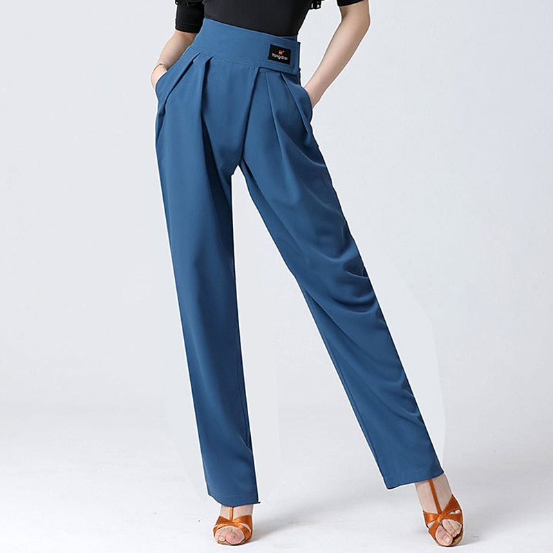 Latein-Tanz Für den Ballsaal Hosen Pure Farbe Farbaufsatz Damen Leistung Ausbildung Hoch Spandex 2026 - $46.99 –P3