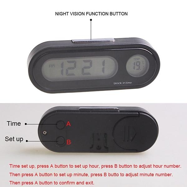 Car Digital Clock Electronic Thermometer Clock LCD Display Luminous Temperature Clock Mini car clock Electronic Clock car watch Auto Dashboard Clocks Luminous 2025 - $14.99 –P8