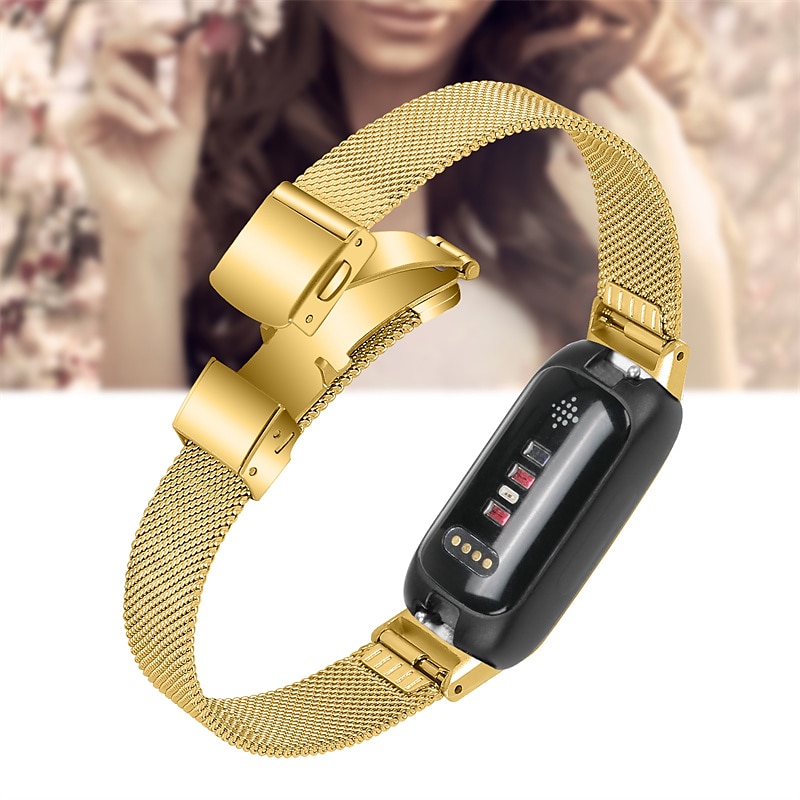 Pulseira de Smartwatch Compatível com Fitbit Inspire 3 Inspire 2 / Inspire HR / Inspire Aço Inoxidável Relógio inteligente Alça Ajustável Com Transparência Mulheres Homens Pulseira Estilo Milanês de 2025 por $19.99 –P11