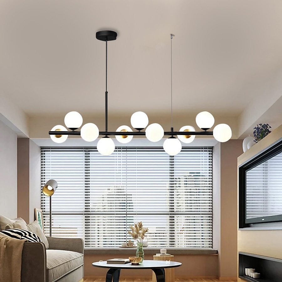 led-riippuvalaisin 33" 9-valaisin globe design geometriset muodot uppoasennettavat valot metalli sputnik lineaarinen geometrinen maalattu viimeistely nykyaikaiset kattokruunut 110-240v 2025 - $395.49 –P1