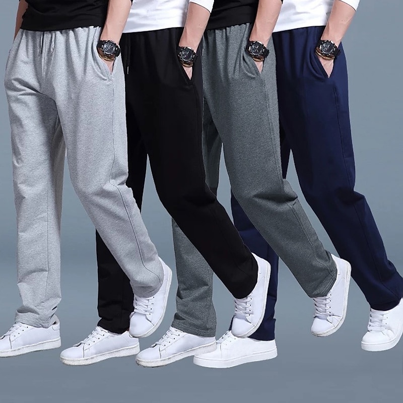 Per uomo Pantaloni da tuta Pantaloni da jogging Pantaloni della tuta a gamba dritta Pantaloni sportivi Elastico in vita Gamba Dritta Semplice All'aperto Quotidiano Streetwear Nero Blu Reale del 2026 a $16.49 –P4