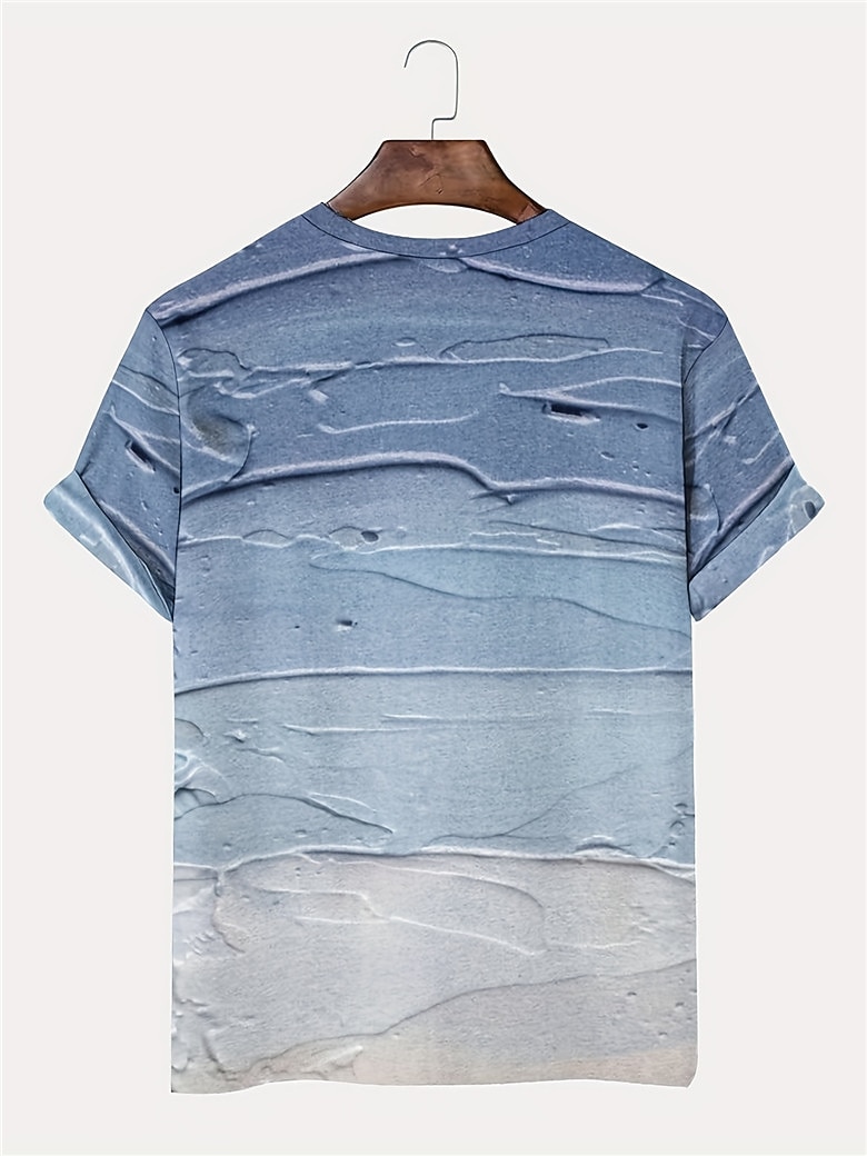 בגדי ריקוד גברים חולצה קצרה טופ טי שרוול קצר צווארון עגול קצר קיץ שיפוע אופנתי מעצב בסיסי חופשה רחוב ליציאה כחול חולצה עליונה לגברים 2025 - $15.49 –P3