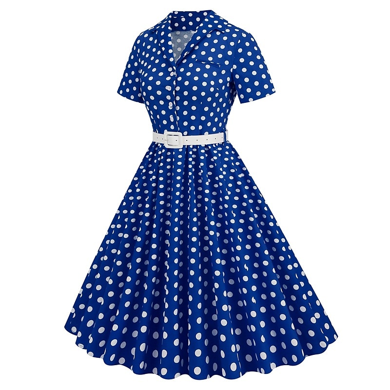 50-luvun a-line mekko retro vintage 1950-luvun cocktail mekko päivittäiset vaatteet mekko juhlapuku flare mekko naisten puku vintage cosplay -juhla / iltapuku 2025 - $38.99 –P11