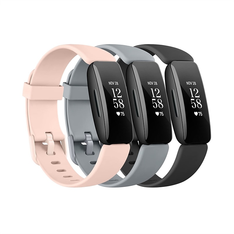 3 pacotes Pulseira de Smartwatch Compatível com Fitbit Inspire 3 Inspire 2 / Inspire HR / Inspire Silicone Relógio inteligente Alça Impermeável Ajustável Mulheres Homens Pulseira Esportiva de 2025 por $17.99 –P4
