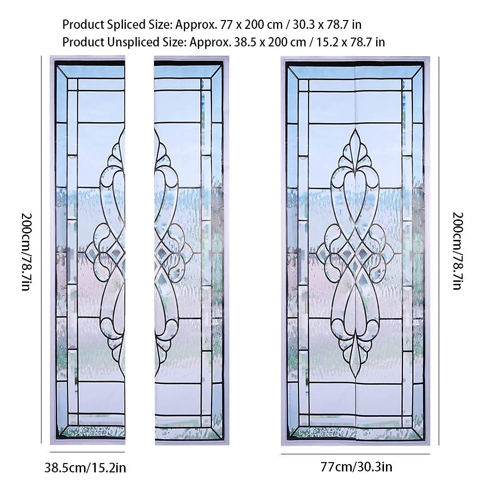 2 buc. autocolante autoadezive creative imitație de sticlă pentru uși pentru sufragerie autocolante decorative de perete rezistente la apă 30,3"*78,7"(77x200cm) 2025 - $26.99 –P1