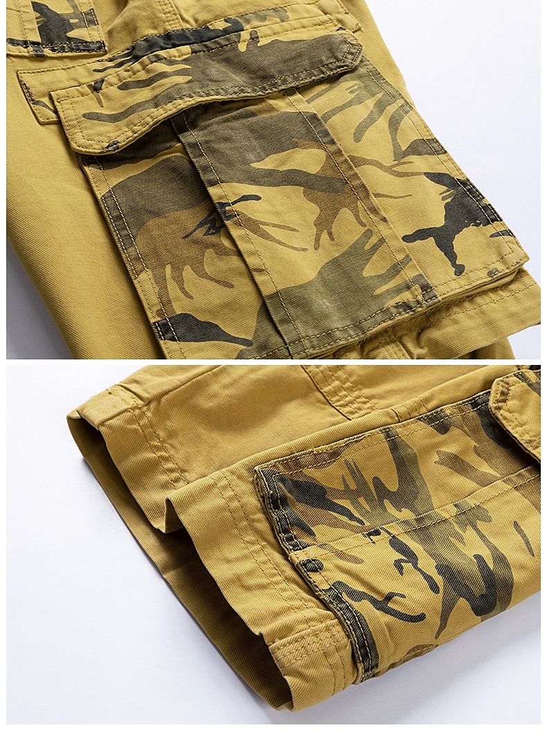 Men's Cargo Shorts Bermuda shorts with Side Pocket Multi Pocket Flap Pocket Solid Color Going out Streetwear Fashion Cargo Shorts ArmyGreen Blue 2025 - $35.99 –P8