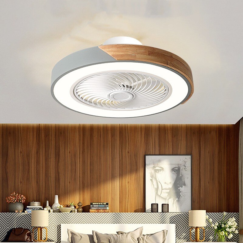 ventiladores de teto led com luzes reguláveis com contral remoto 20" luminária embutida no teto abajur acrílico lustre quarto sala de estar de 2025 por $242.49 –P11