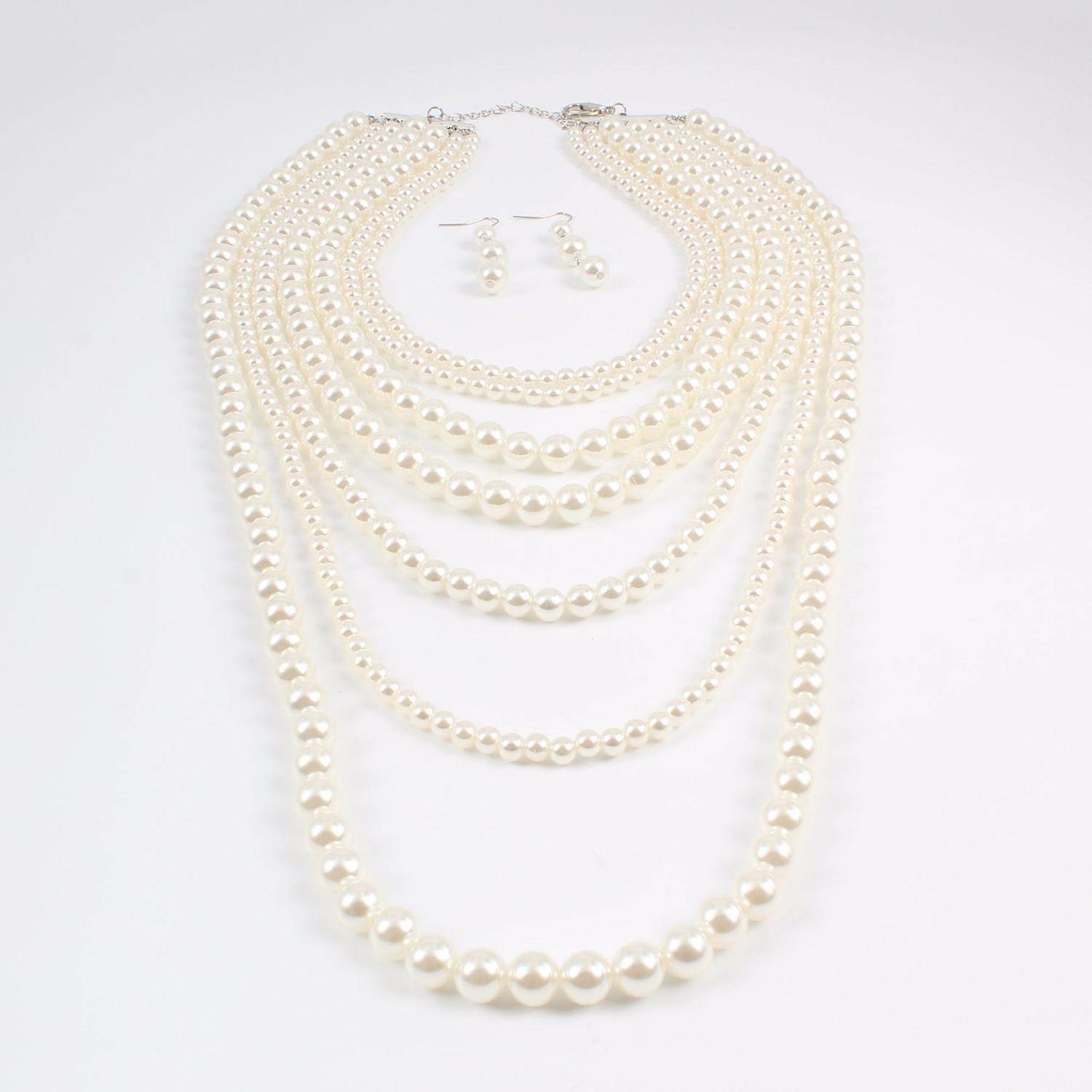 gargantilla de perlas collar pendientes 2 piezas accesorios flapper vintage 1920s roaring 20s art deco para mujeres 2026 - $15.49 –P2