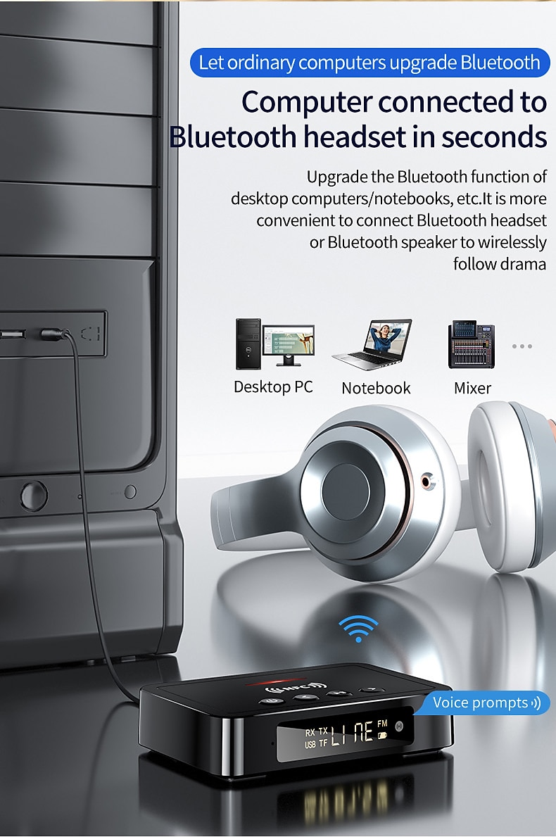 Bluetooth 5.0 Receiver Transmitter FM Stereo AUX 3.5mm Jack RCA Optical NFC Audio Wireless Bluetooth Adapter Remote Control TV 2025 - $44.99 –P2