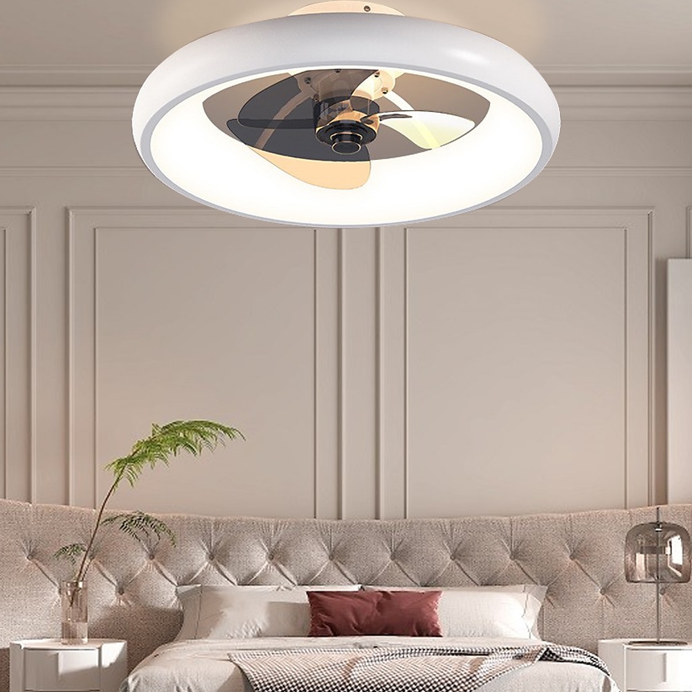 Ceiling Fans with Lights Flush Mount Low Profile Indoor Ceiling Fan,21" Dimmable Bladeless Ceiling Fans with Remote Control,Smart 3 Colors 6 Speeds Reversible 2025 - $230.29 –P3