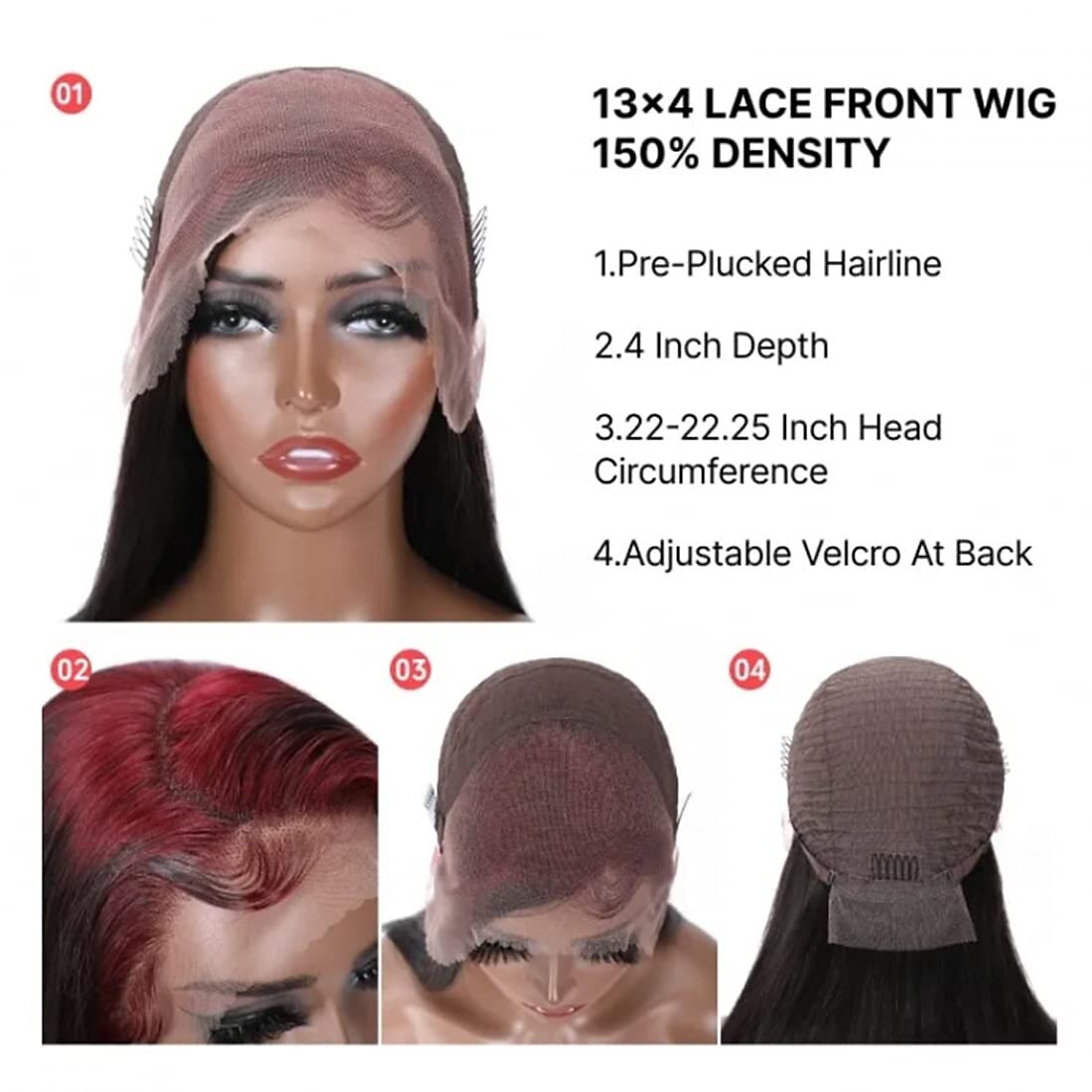 Skunk Stripe Hair 99J Root 13X4 Lace Front Wigs Human Hair Colored Wig With Red Root 99J/1B Burgundy Lace Front Wigs Red Wine Silky Straight Transparent Lace Wig 2026 - $190.99 –P3